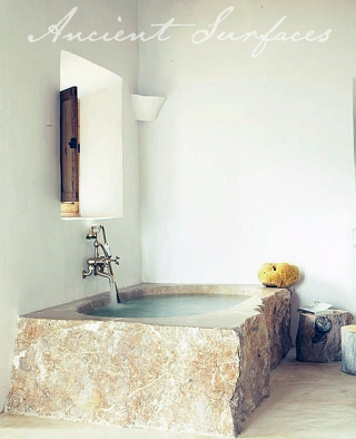 Solid Limestone Block Bath Tub